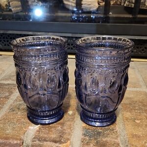 Elegant Vintage Look Lavender Purple Tumblers Set Of 2